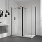 Aquadart Wetroom 8 Glass Panel 800mm Clear With Black Profile Pack - welovecouk