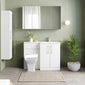 Nuie Arno L-Shaped 1100 Floor Standing Marble Basin Combination Unit - Gloss White with Brava Toilet - welovecouk