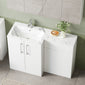 Nuie Arno L-Shaped 1100 Floor Standing Marble Basin Combination Unit - Gloss White with Brava Toilet - welovecouk