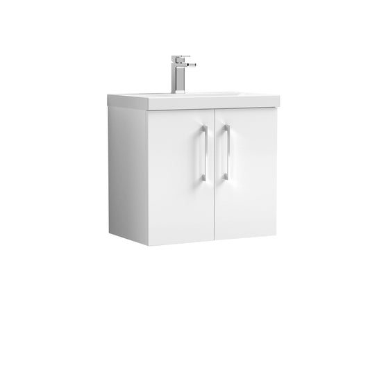  Ryker 600mm Wall Hung 2 Door Vanity & Basin 1 - Gloss White