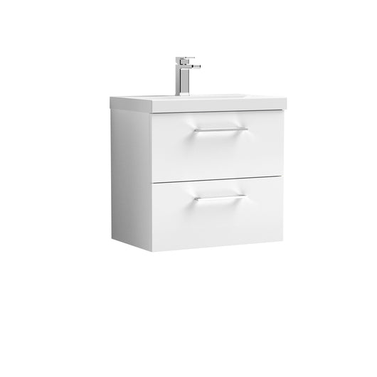  Ryker 600mm Wall Hung 2 Drawer Vanity & Basin 1 - Gloss White