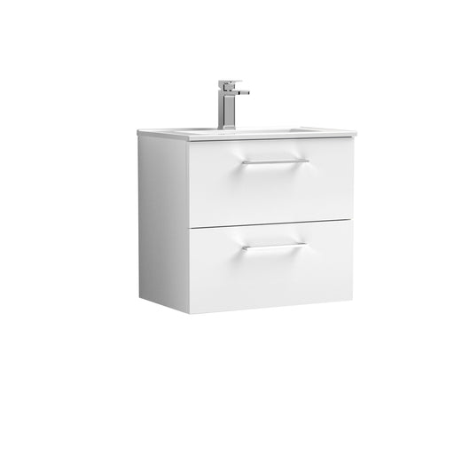  Ryker 600mm Wall Hung 2 Drawer Vanity & Basin 2 - Gloss White