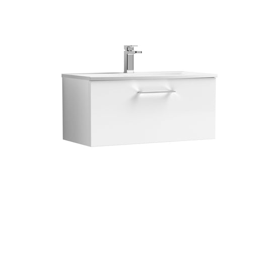  Ryker 800mm Wall Hung 1 Drawer Vanity & Basin 4 - Gloss White