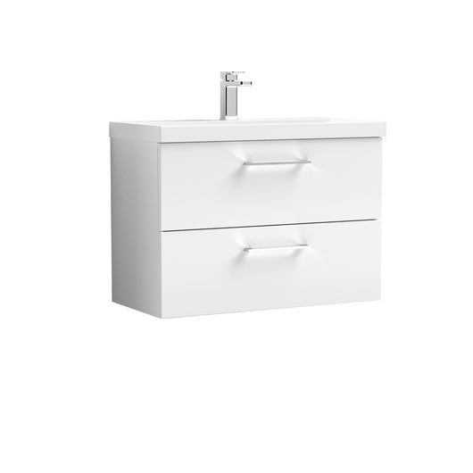  Ryker 800mm Wall Hung 2 Drawer Vanity & Basin 1 - Gloss White