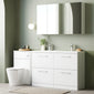 Nuie Arno 1200mm Floor Standing 4-Drawer Vanity & Double Ceramic Basin - Gloss White - welovecouk