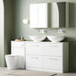 Nuie Arno 1200mm Floor Standing 4-Drawer Vanity & Worktop - Gloss White - welovecouk