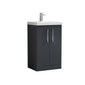 Arno 500mm Floor Standing 2 Door Vanity & Basin 1 - Soft Black
