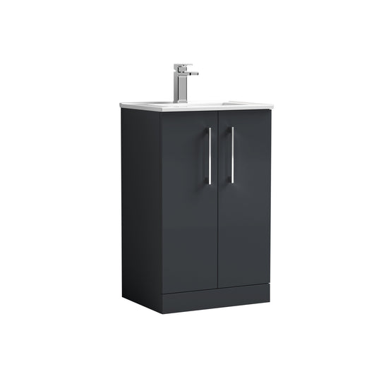  Ryker 500mm Floor Standing 2 Door Vanity & Basin 2 - Soft Black