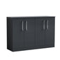 Nuie Arno 1200mm Floor Standing 4-Door Vanity & Worktop - Soft Black - welovecouk
