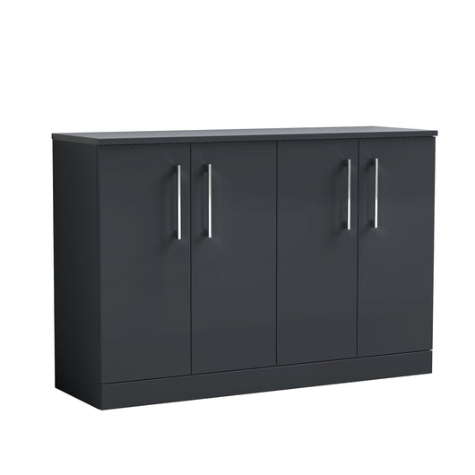  Ryker 1200mm Floor Standing 4 Door Vanity & Worktop - Soft Black