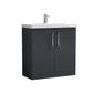 Nuie Arno 800mm Floor Standing 2-Door Vanity & Basin 1 - Soft Black