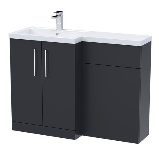  Nuie Arno 1100mm Left Hand Combination - Soft Black - welovecouk