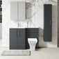 Nuie Arno L-Shaped 1100 Floor Standing Marble Basin Combination Unit - Soft Black with Brava Toilet - welovecouk