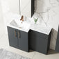 Nuie Arno L-Shaped 1100 Floor Standing Marble Basin Combination Unit - Soft Black with Brava Toilet - welovecouk