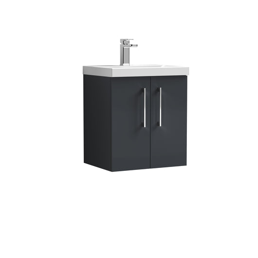  Nuie Arno 500mm Wall Hung 2-Door Vanity & Basin 1 - Soft Black