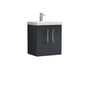 Ryker 500mm Wall Hung 2 Door Vanity & Basin 1 - Soft Black