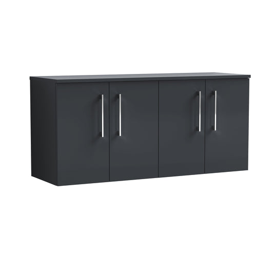  Ryker 1200mm Wall Hung 4 Door Vanity & Worktop - Soft Black