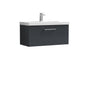 Arno 800mm Wall Hung 1 Drawer Vanity & Basin 1 - Soft Black