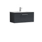 Arno 800mm Wall Hung 1 Drawer Vanity & Basin 2 - Soft Black