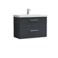 Ryker 800mm Wall Hung 2 Drawer Vanity & Basin 1 - Soft Black