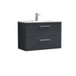 Ryker 800mm Wall Hung 2 Drawer Vanity & Basin 2 - Soft Black