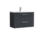 Arno 800mm Wall Hung 2-Drawer Vanity & Basin 4 - Soft Black