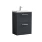 Arno 600mm Floor Standing 2 Drawer Vanity & Basin 3 - Soft Black