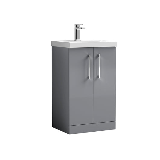  Nuie Arno 500mm Floor Standing 2-Door Vanity & Basin 1 - Satin Grey