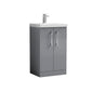 Nuie Arno 500mm Floor Standing 2-Door Vanity & Basin 1 - Satin Grey