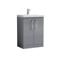 Arno 600mm Floor Standing 2 Door Vanity & Basin 1 - Satin Grey