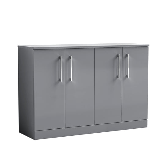  Nuie Arno 1200mm Floor Standing 4-Door Vanity & Worktop - Satin Grey