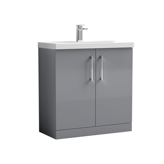  Nuie Arno 800mm Floor Standing 2-Door Vanity & Basin 1 - Satin Grey