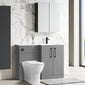 Nuie Arno L-Shaped 1100 Floor Standing Marble Stone Basin Combination Unit - Satin Grey with Freya Toilet - welovecouk