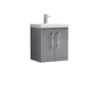 Ryker 500mm Wall Hung 2 Door Vanity & Basin 1 - Satin Grey