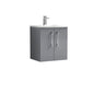 Ryker 500mm Wall Hung 2 Door Vanity & Basin 4 - Satin Grey