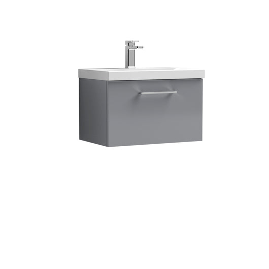 Arno 600mm Wall Hung 1 Drawer Vanity & Basin 1 - Satin Grey