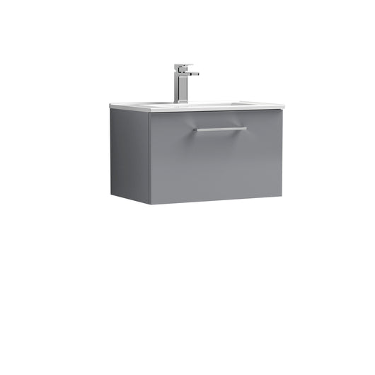  Arno 600mm Wall Hung 1 Drawer Vanity & Basin 2 - Satin Grey