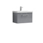 Nuie Arno 600mm Wall Hung 1-Drawer Vanity & Basin 3 - Satin Grey