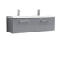 Ryker 1200mm Wall Hung 2 Drawer Vanity & Double Basin - Satin Grey