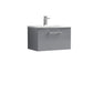Arno 600mm Wall Hung 1 Drawer Vanity & Basin 4 - Satin Grey