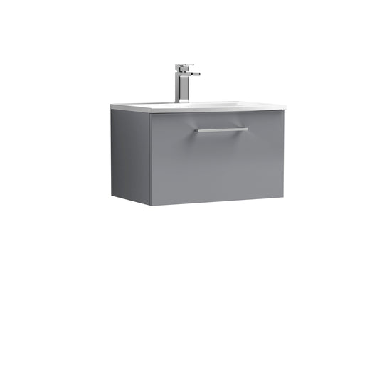  Ryker 600mm Wall Hung 1 Drawer Vanity & Basin 4 - Satin Grey