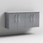 Nuie Arno 1200mm Wall Hung 4-Door Vanity & Worktop - Satin Grey