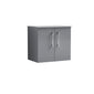 Nuie Arno 600mm Wall Hung 2-Door Vanity & Worktop - Satin Grey