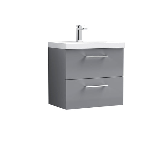  Ryker 600mm Wall Hung 2 Drawer Vanity & Basin 1 - Satin Grey