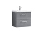 Ryker 600mm Wall Hung 2 Drawer Vanity & Basin 1 - Satin Grey