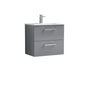 Ryker 600mm Wall Hung 2 Drawer Vanity & Basin 2 - Satin Grey