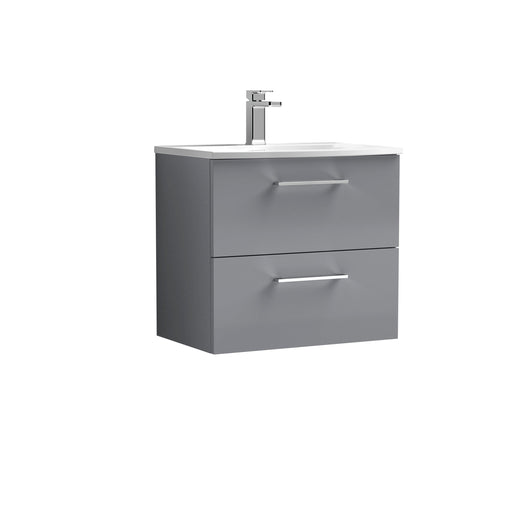  Ryker 600mm Wall Hung 2 Drawer Vanity & Basin 4 - Satin Grey