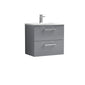 Ryker 600mm Wall Hung 2 Drawer Vanity & Basin 4 - Satin Grey