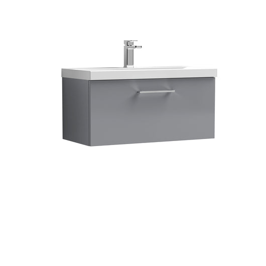  Arno 800mm Wall Hung 1 Drawer Vanity & Basin 1 - Satin Grey