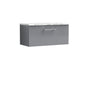 Nuie Arno 800mm Wall Hung 1-Drawer Vanity & Laminate Worktop - Satin Grey